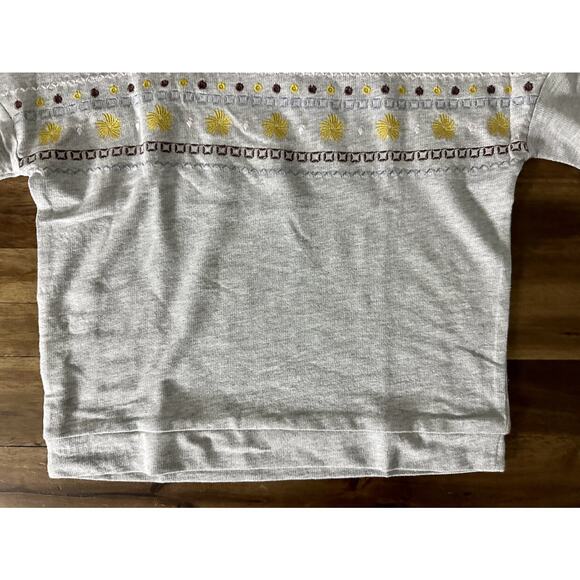 NWT Matilda Jane Just Imagine Glittery French Gray Knit Terry Fair Isle Top 6 - Picture 5 of 9